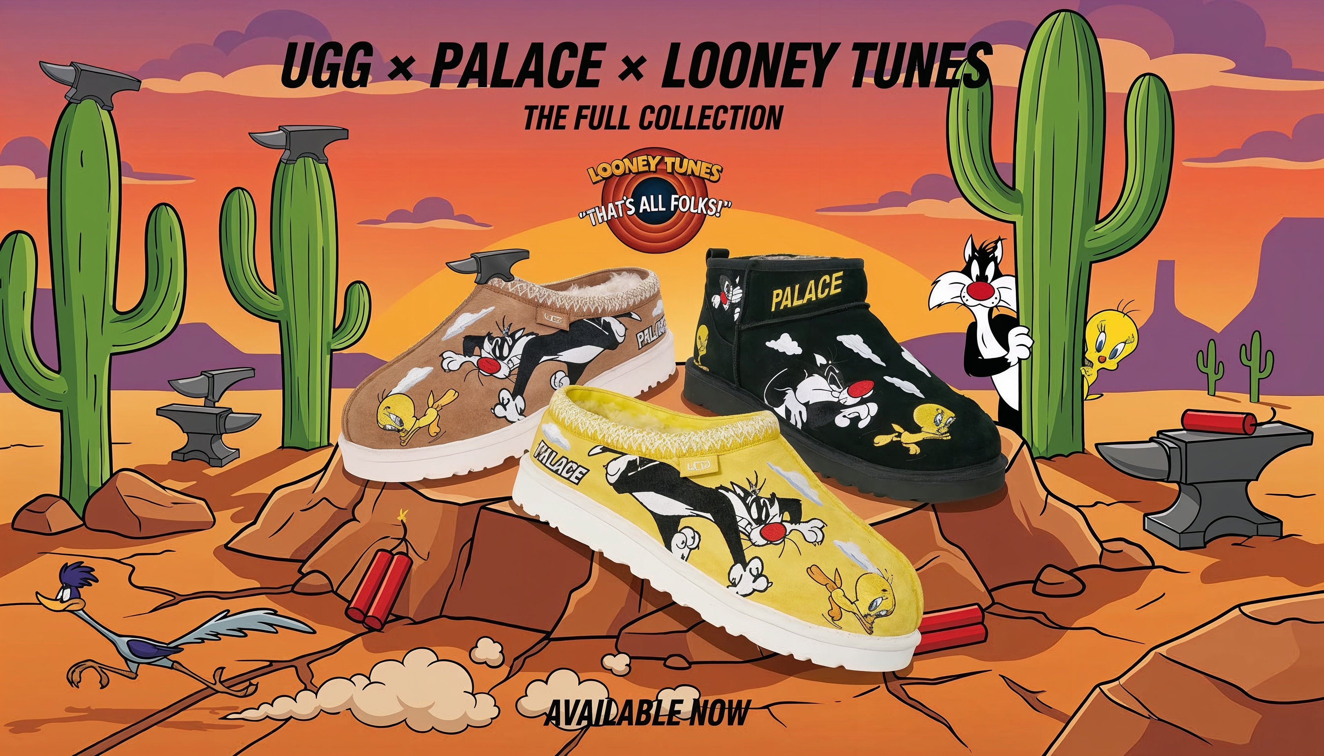 UGG x Palace x Looney Tunes Capsule: Tasman Slipper and Ultra Mini