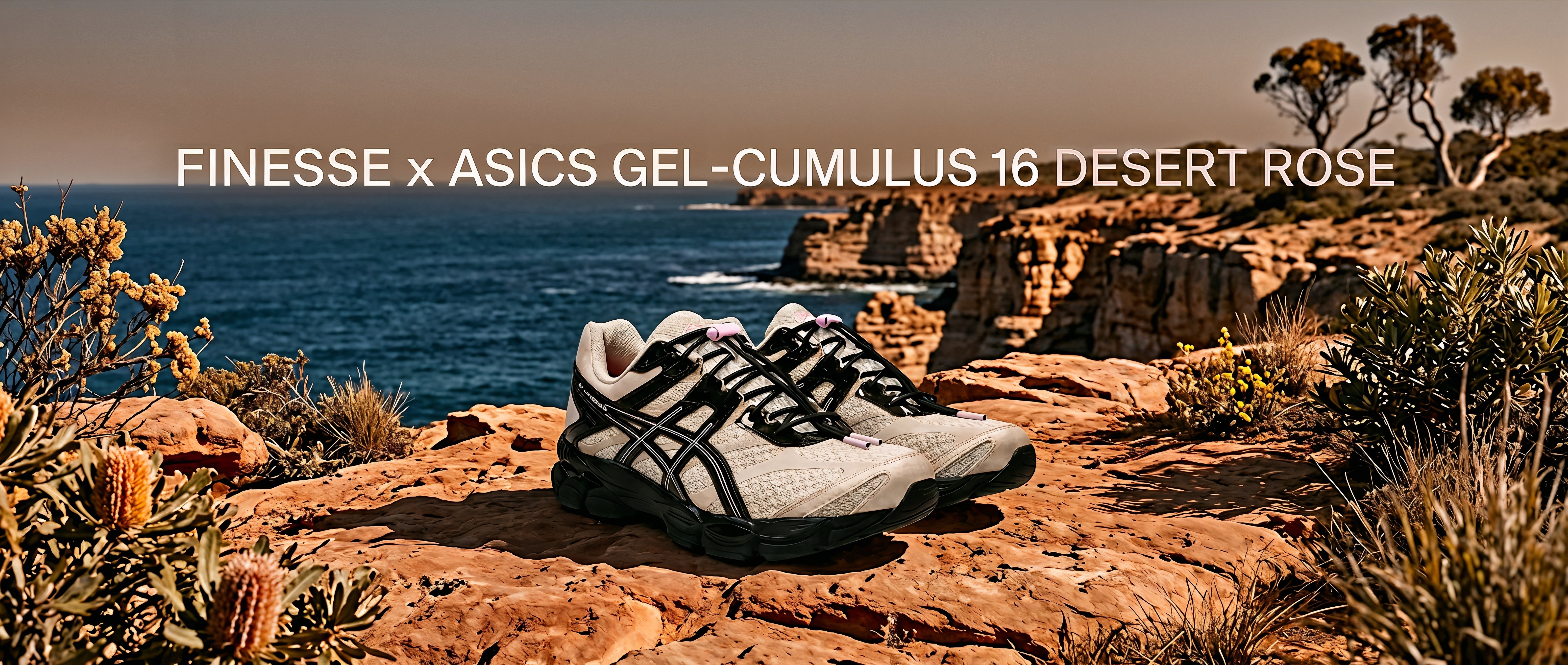 Finesse x ASICS Gel-Cumulus 16 Desert Rose Release Date, Price and 