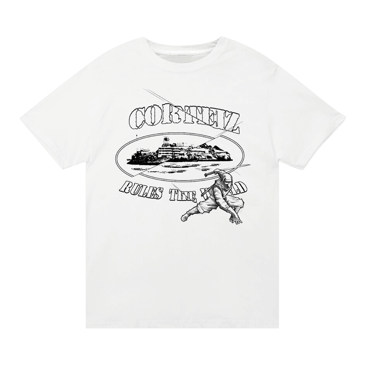 Corteiz Ninja Alcatraz Tee 'White' – Side Kicks Corteiz Ninja Alcatraz Tee 'White' – Side Kicks