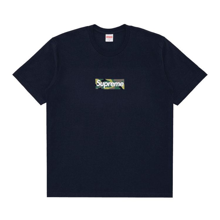 Supreme Box Logo Tee Navy Side Kicks