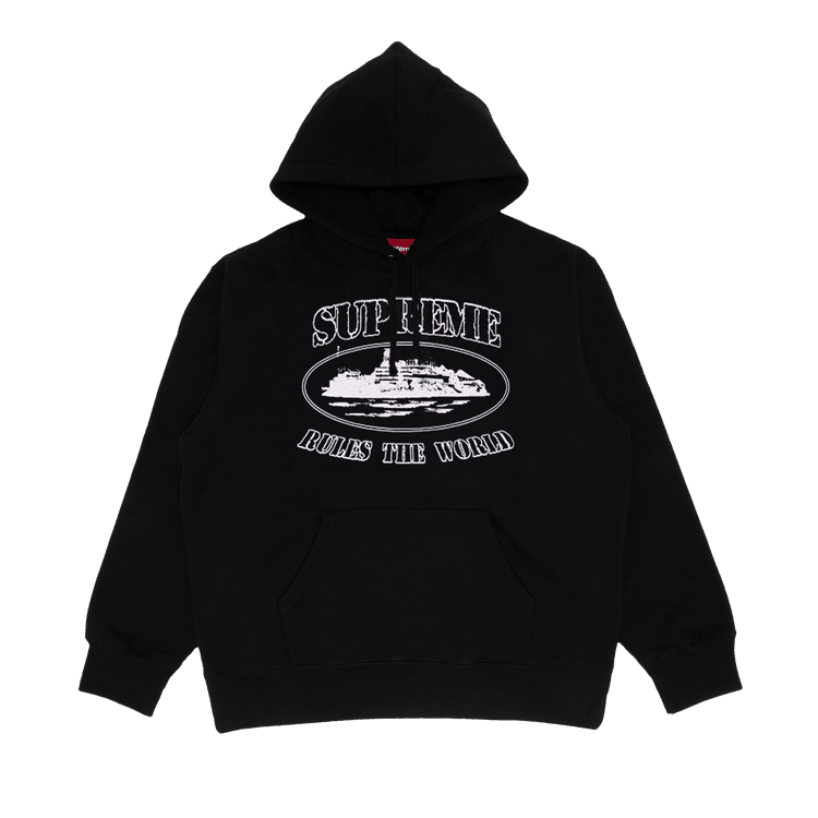 Supreme x Corteiz Rules The World Hooded Sweatshirt Black