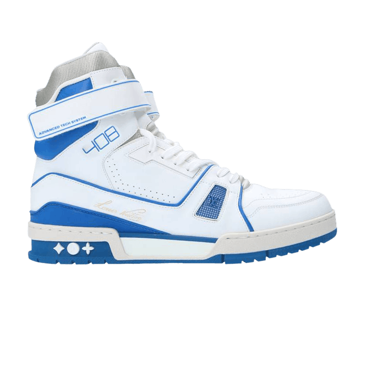 Louis Vuitton LV Trainer Sneaker Boot High White Blue – Side Kicks