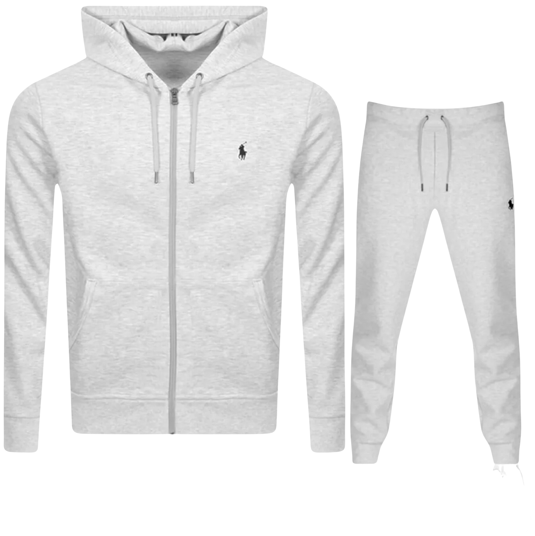 Ralph Lauren Zip Up Hooded Tracksuit Light Grey Side Kicks