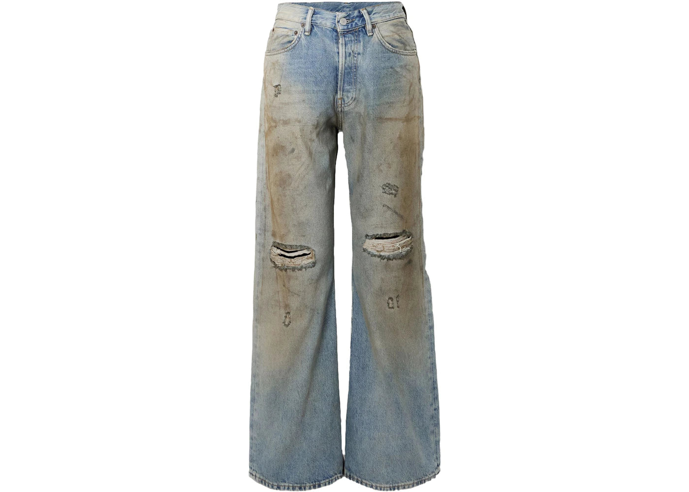 Acne Studios 2021M Loose Fit Jeans Wonder White/Green/Bluebird