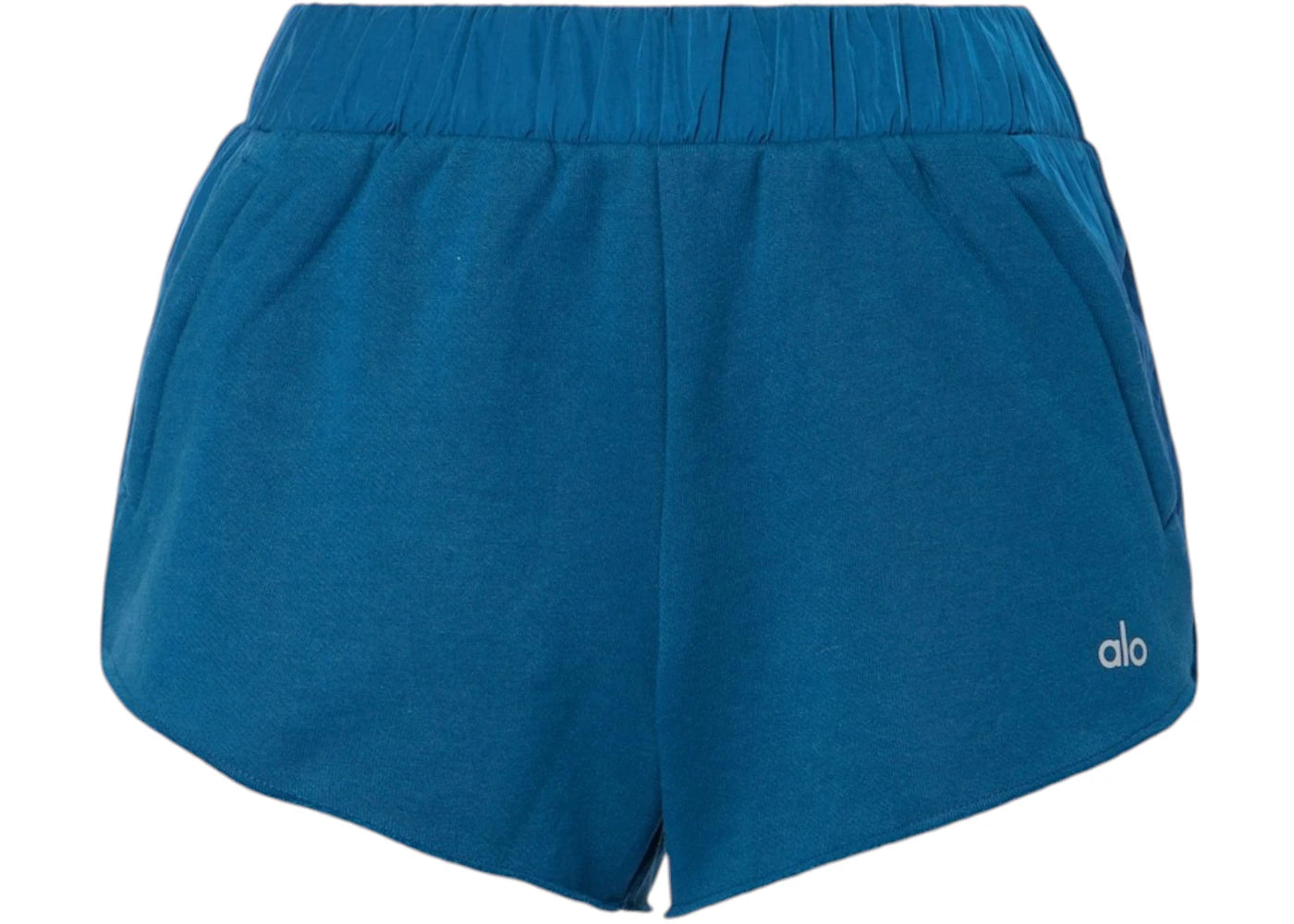 Alo Yoga In The Air Dolphin Cotton-Blend Shorts Eclipse Blue