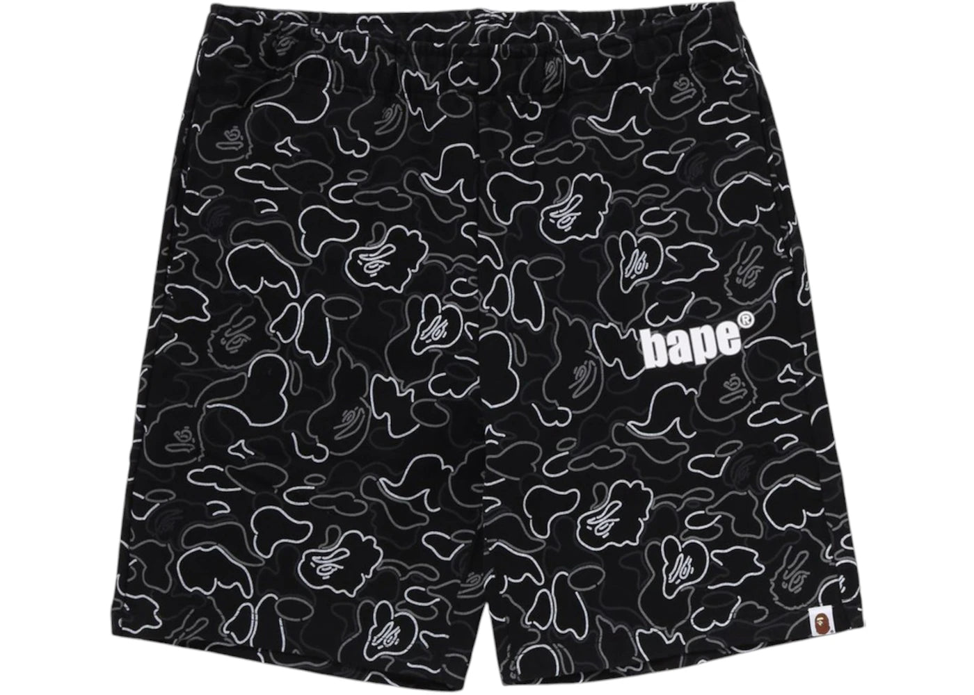 BAPE Neon Camo Regular Fit Sweat Shorts Black