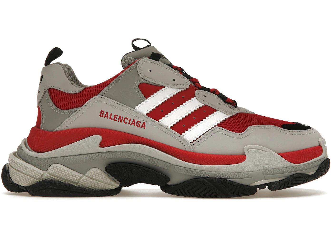 Balenciaga x adidas Triple S Red Grey Black – Side Kicks