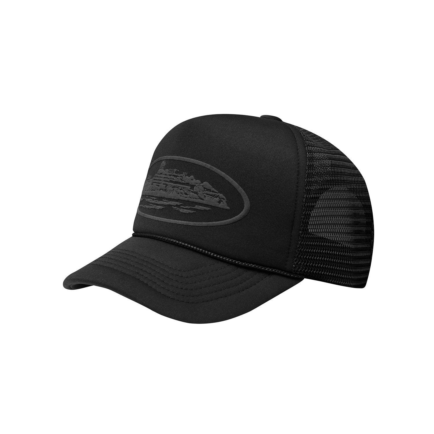 Corteiz Alcatraz Premium Trucker Triple Black – Side Kicks Corteiz Alcatraz Premium Trucker Triple Black – Side Kicks