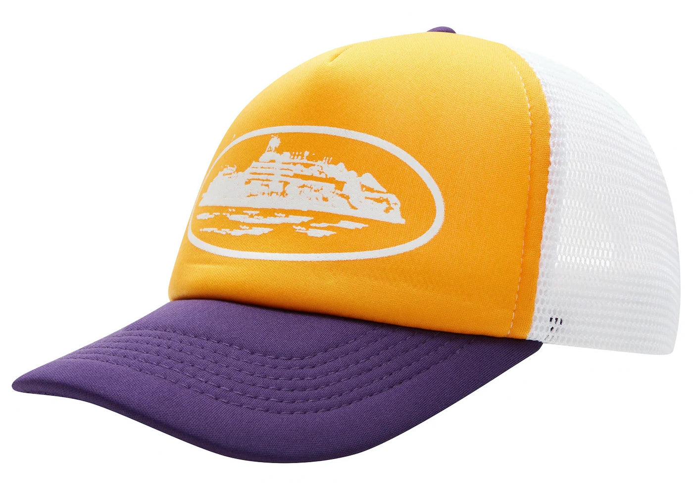 Corteiz Alcatraz Trucker Hat Yellow/Purple – Side Kicks