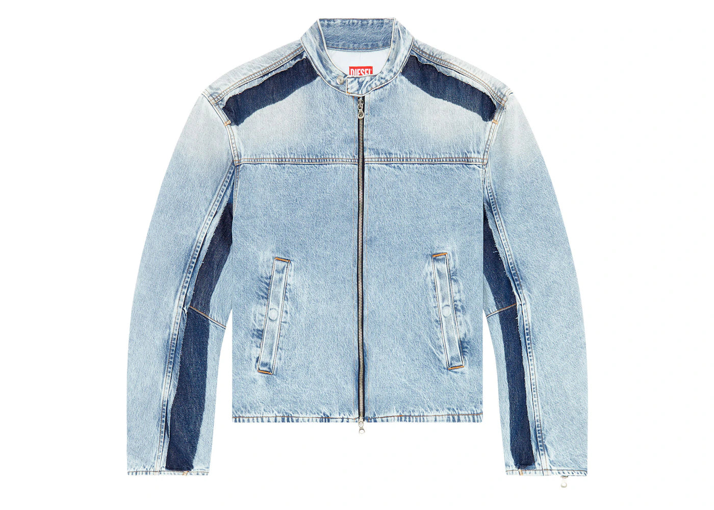 Diesel D-Marge-S1 Two-Tone Denim Zipped Jacket Light Blue – Side Kicks