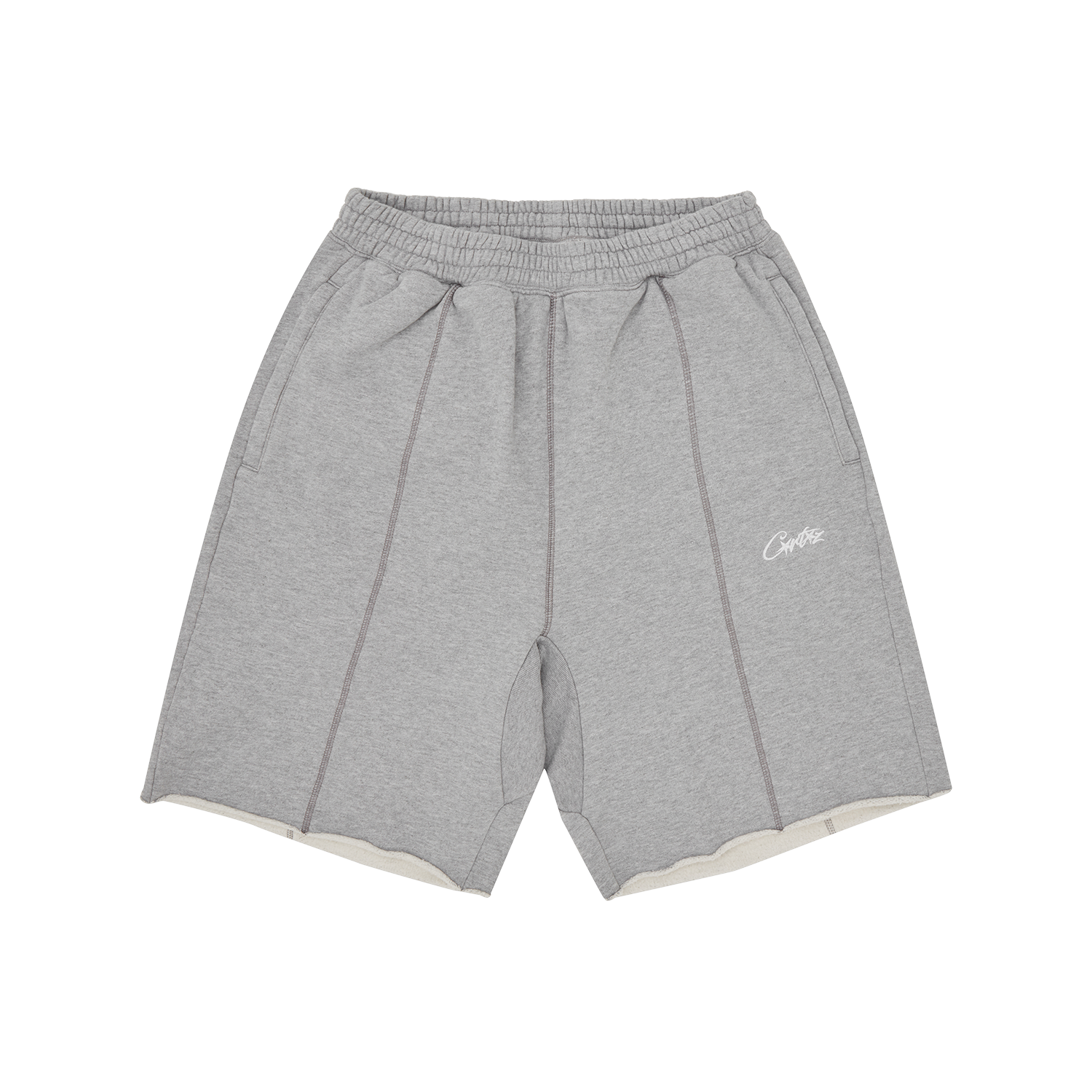 Corteiz HMP Raw Hem Shorts Heather Grey – Side Kicks