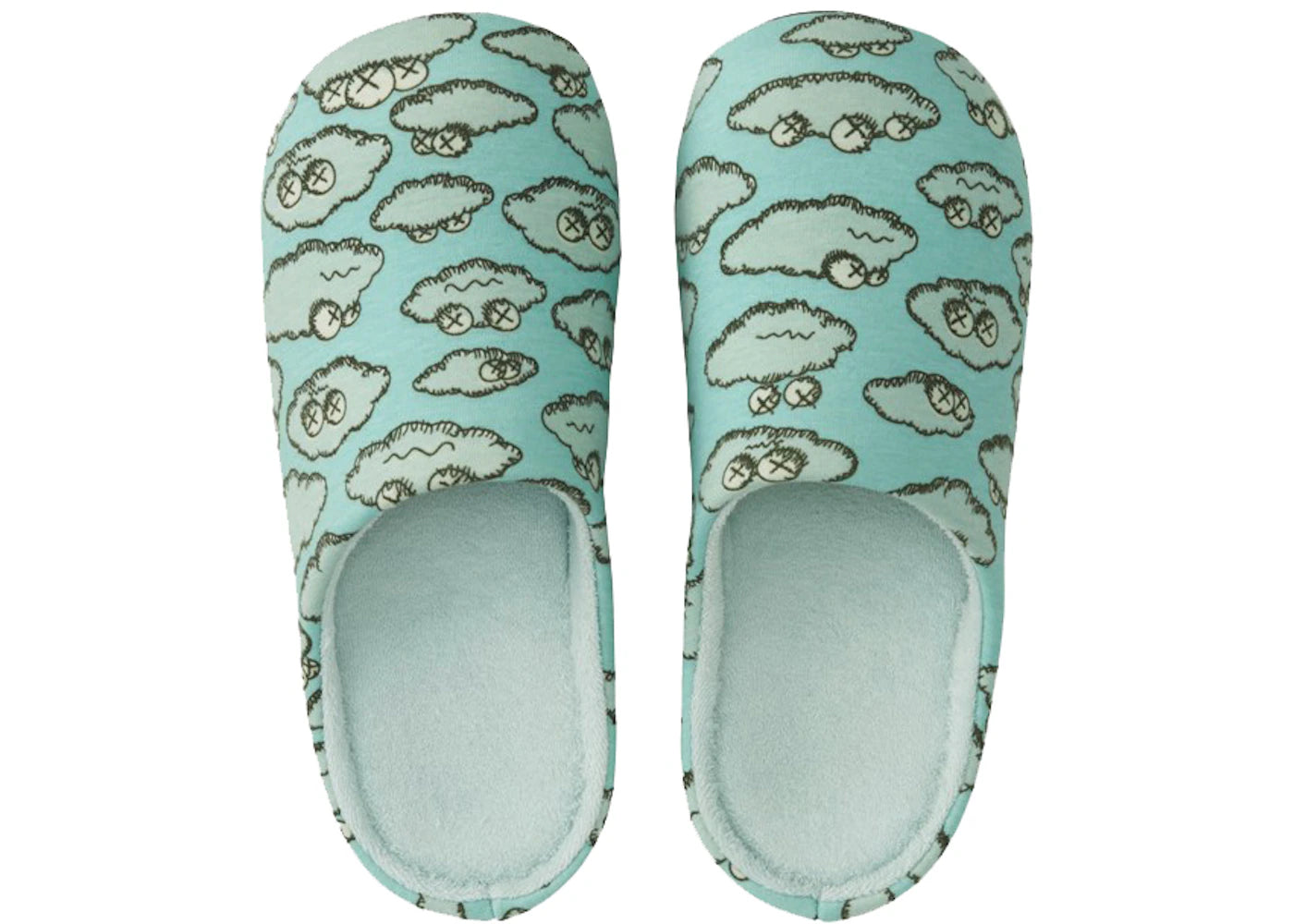 KAWS x Uniqlo Clouds Room Shoes Light Blue