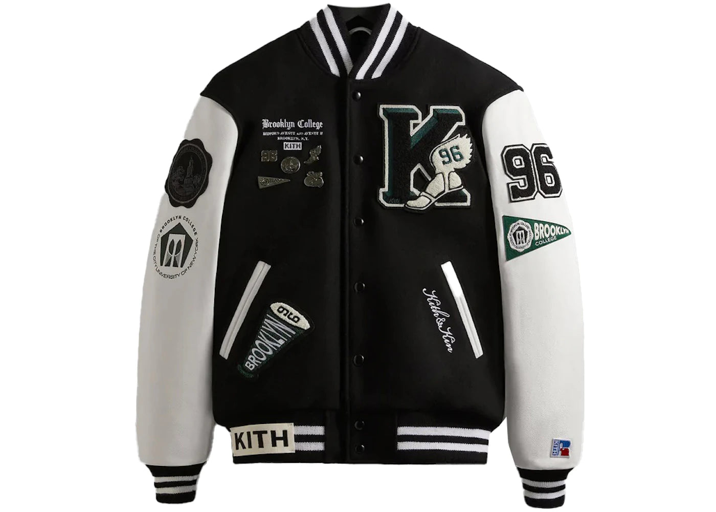 Kith Russell Athletic CUNY Brooklyn College Golden Bear Jacket Black