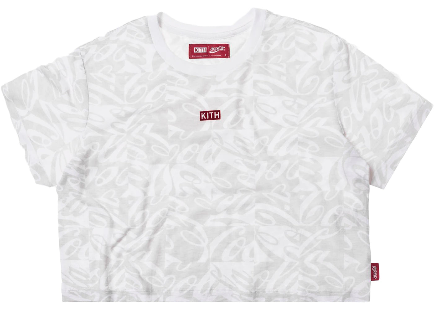 T-shirt Crop Blanc à Carreaux Kith Women X Coca-Cola - Taille XS, 100% Coton, Neuf Avec étiquette