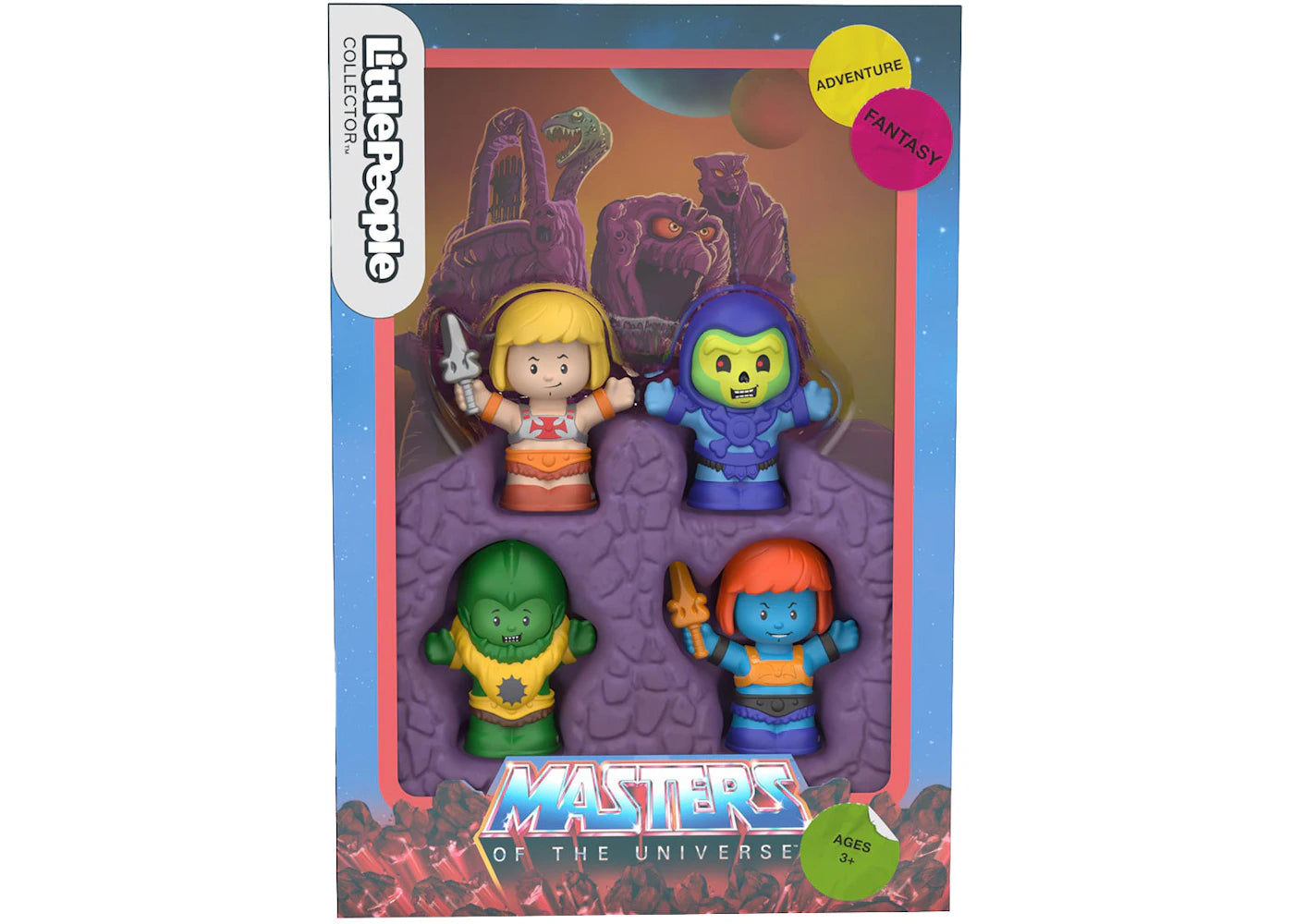Fisher Price Little People Collector - Set Motu 2022 Skeletor's Stronghold, Con 4 Figure (eroi E Cattivi) In Confezione Espositiva Stile VHS Anni '80 - 2
