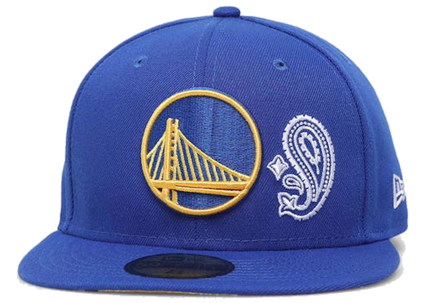New Era Golden State Warriors Patchwork Paisley Undervisor 59Fifty Fitted  Hat Blue