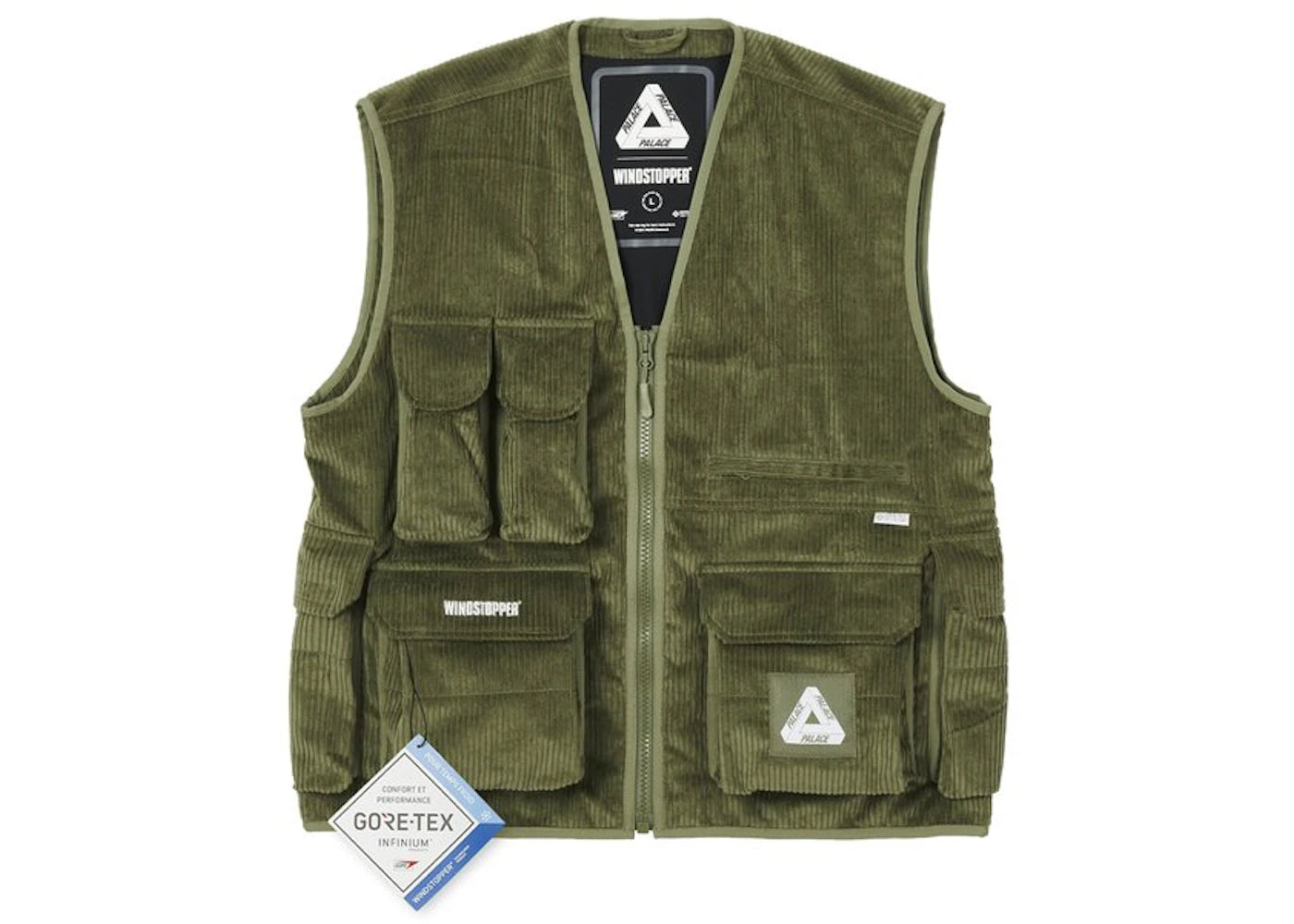 Palace Gore-Tex Infinium Corduroy Vest Green – Side Kicks