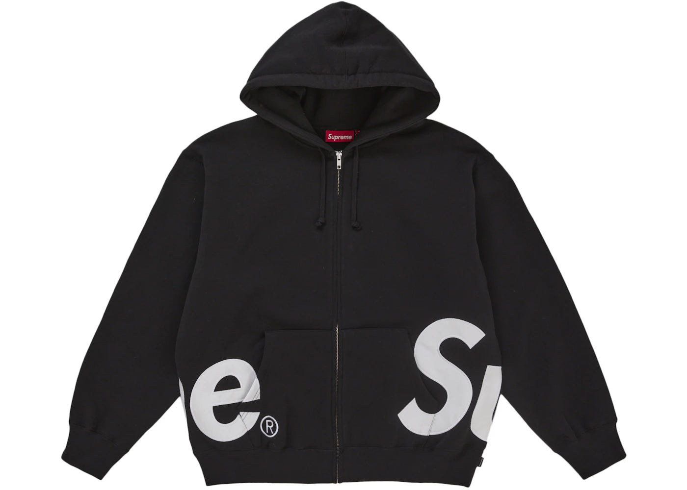 Supreme Big Logo Zip Up Hooded Sweatshirt Black – Side Kicks