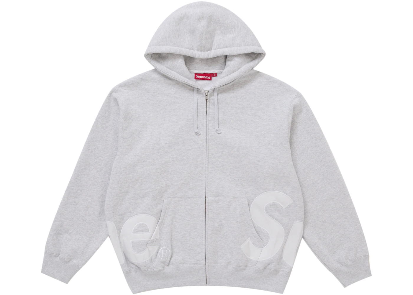 Supreme Big Logo Zip Up Hooded Sweatshirt Heather Grey – Side Kicks