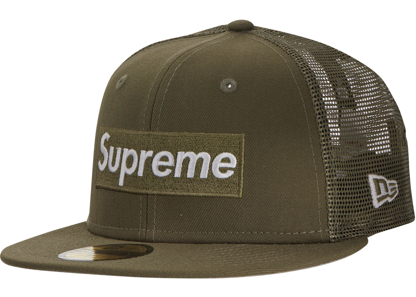 Supreme Box Logo Mesh Back New Era Hat (SS23) Olive – Side Kicks Supreme Box Logo Mesh Back New Era Hat (SS23) Olive – Side Kicks
