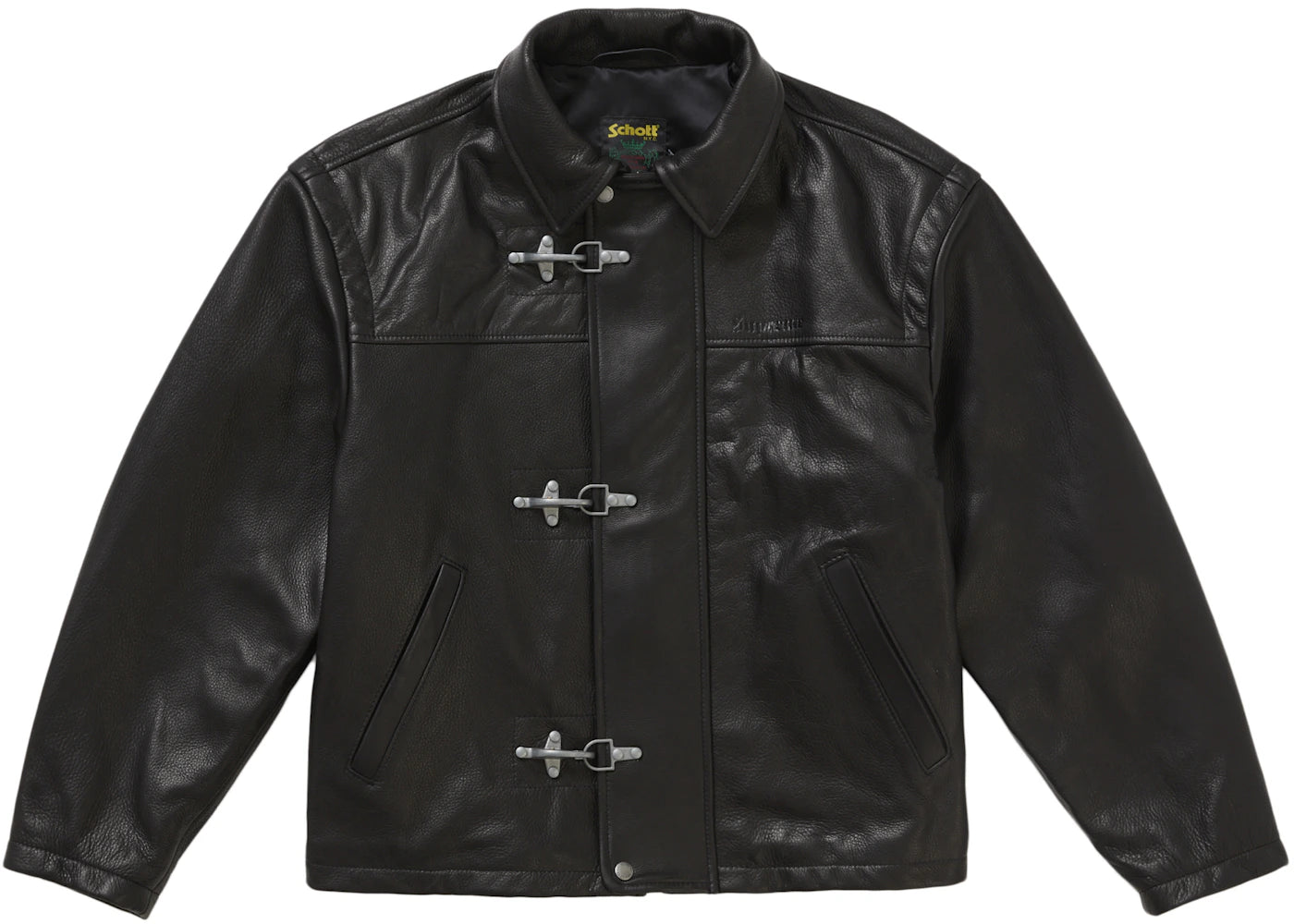 Supreme Schott Leather Clip Jacket Black – Side Kicks
