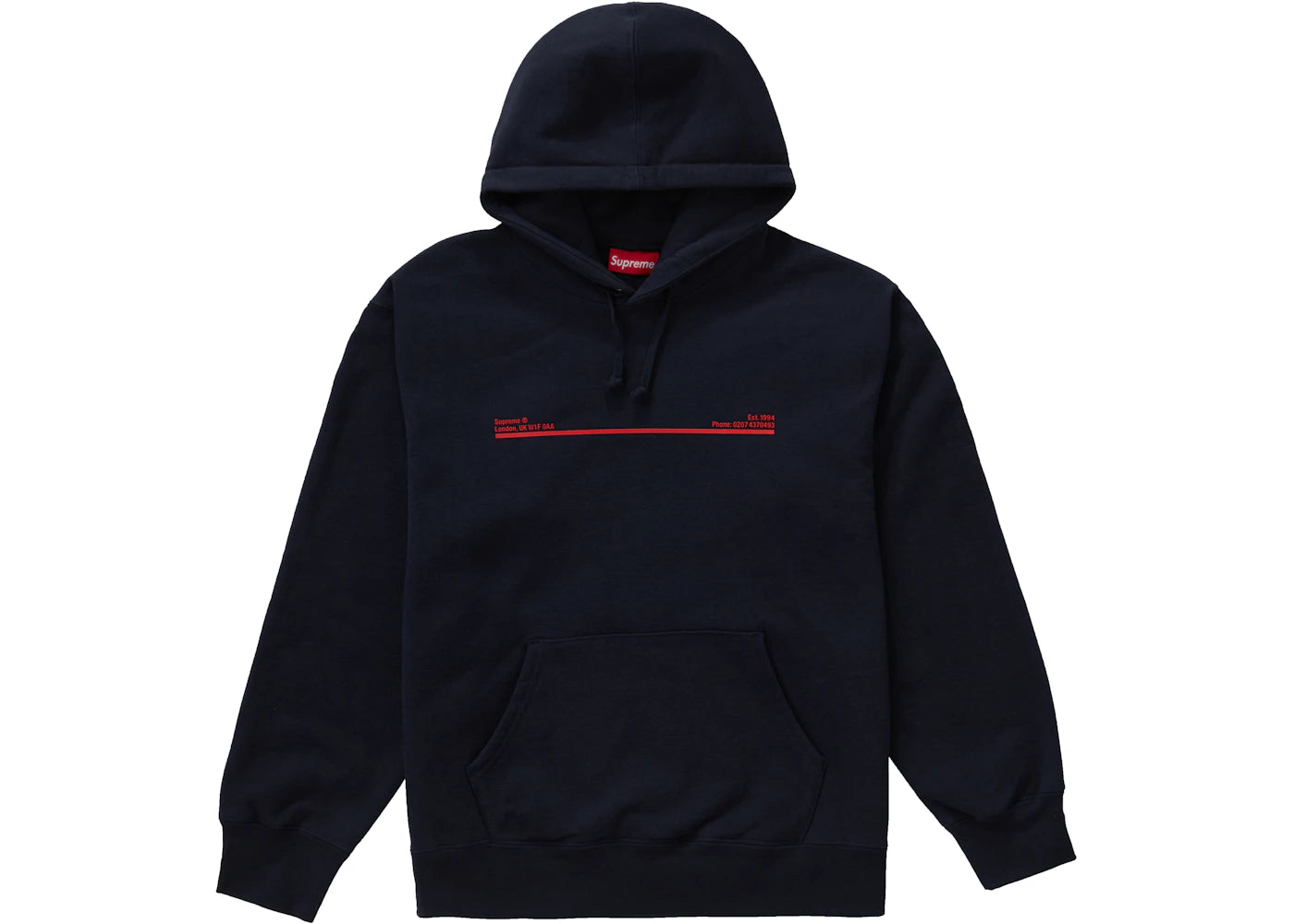 Supreme Shop Hooded Sweatshirt Navy London - Main Image