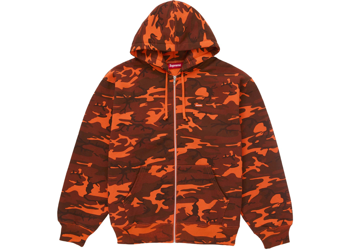 Supreme Small Box Zip Up Hooded Sweatshirt (SS25) Bright Orange