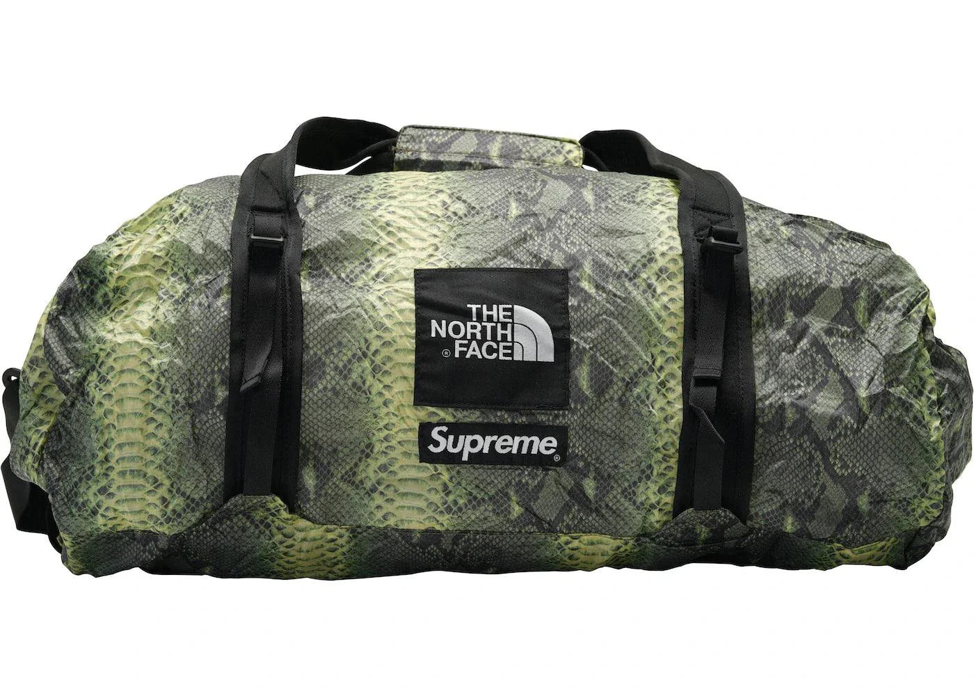Supreme The North Face Snakeskin Flyweight Duffle Bag Green Side Kicks