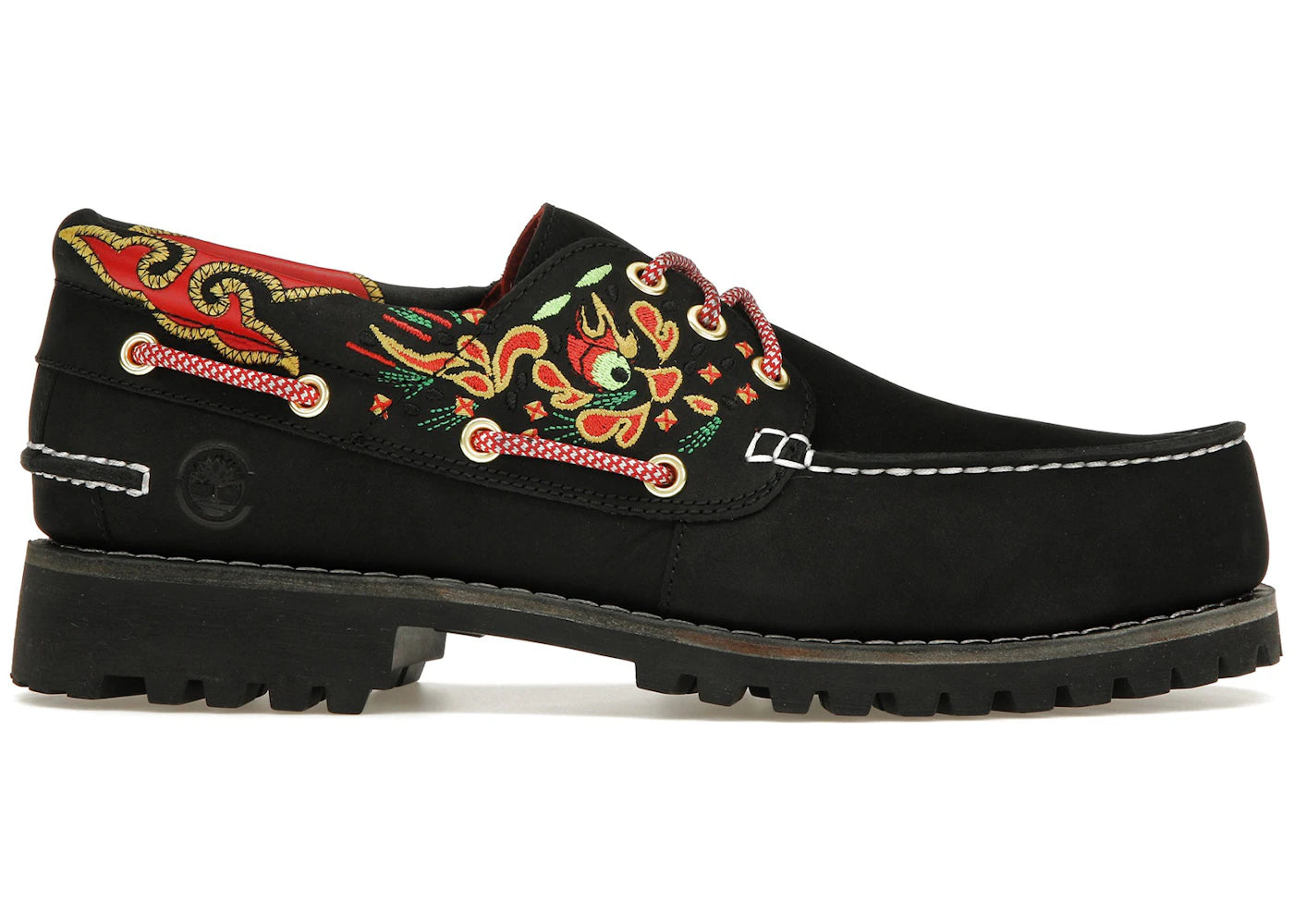 Timberland 3-Eye Classic Lug Handsewn Boat Shoe CLOT Black – Side