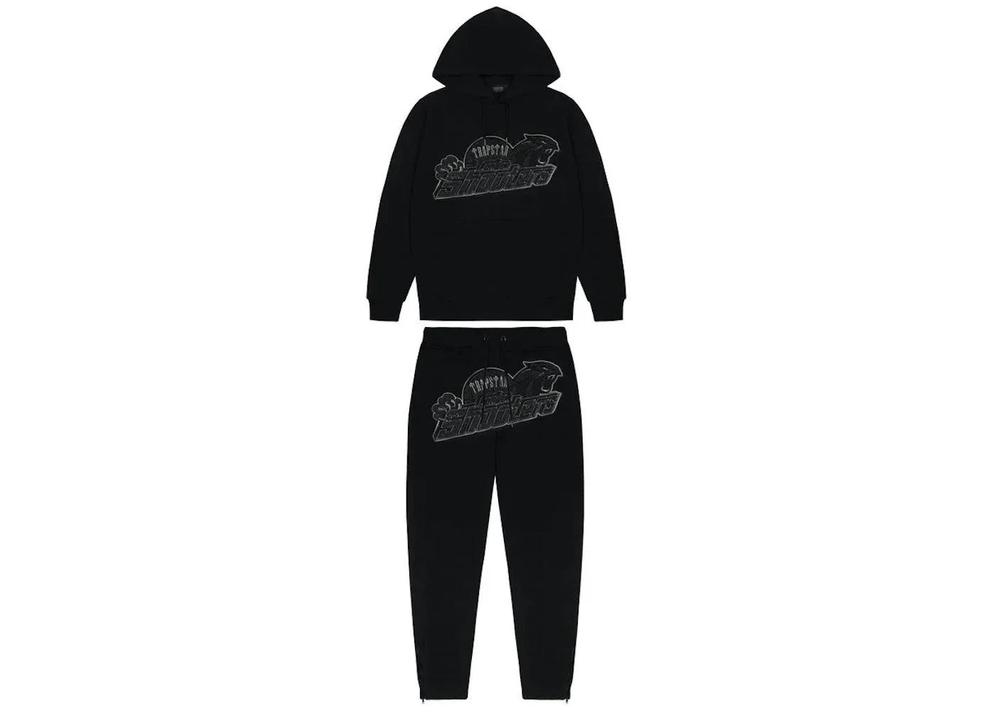 Trapstar Shooters Hoodie Tracksuit Black Monochrome Edition