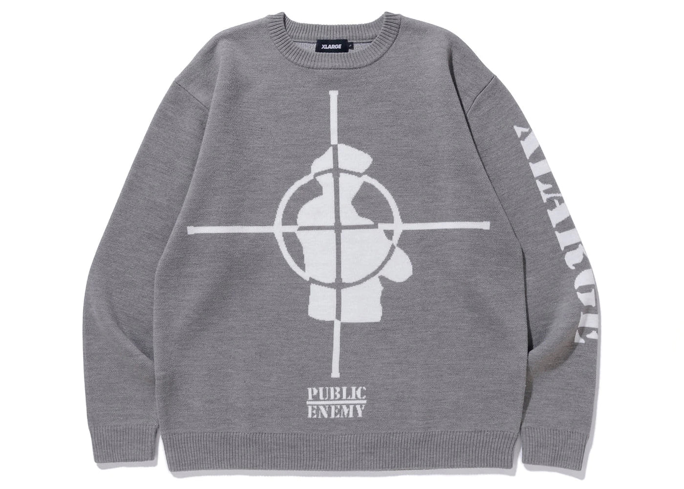 XLARGE x Public Enemy Crewneck Knit Sweater Ash Grey – Side Kicks
