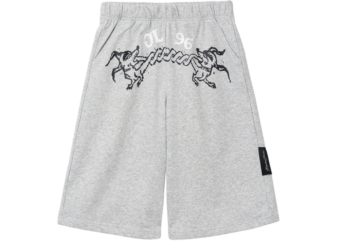 Yung Lean World Affairs Jl96 Sweat Shorts Heather Grey – Side Kicks
