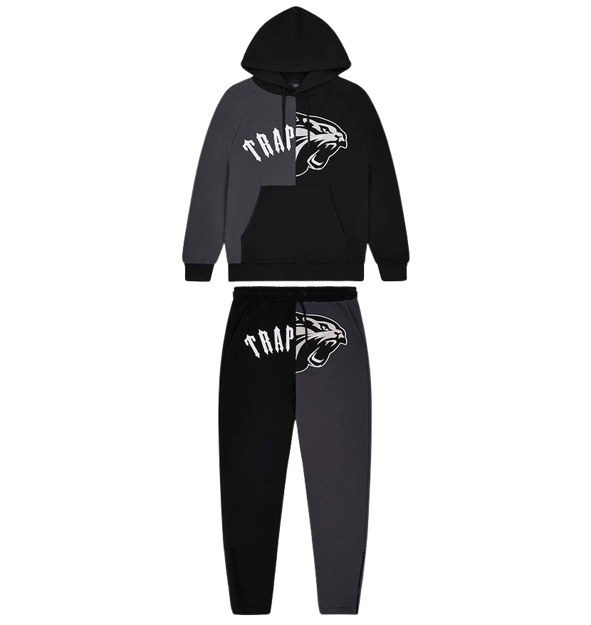 Trapstar London Arch Shooters Hoodie Tracksuit – Black/Grey – Side