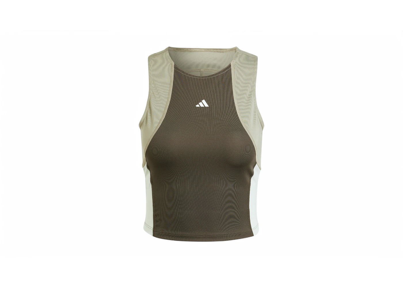 adidas Women's Techfit Colorblock Crop Tank Top Shadow Olive