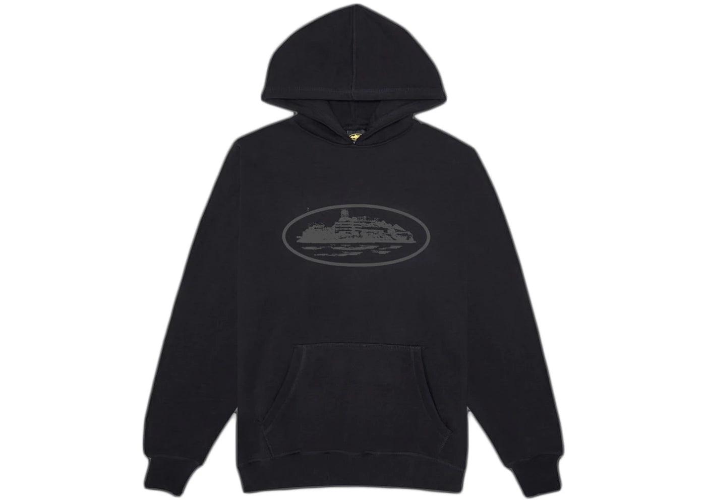 Corteiz OG Alcatraz Hoodie Triple Black - Side Kicks