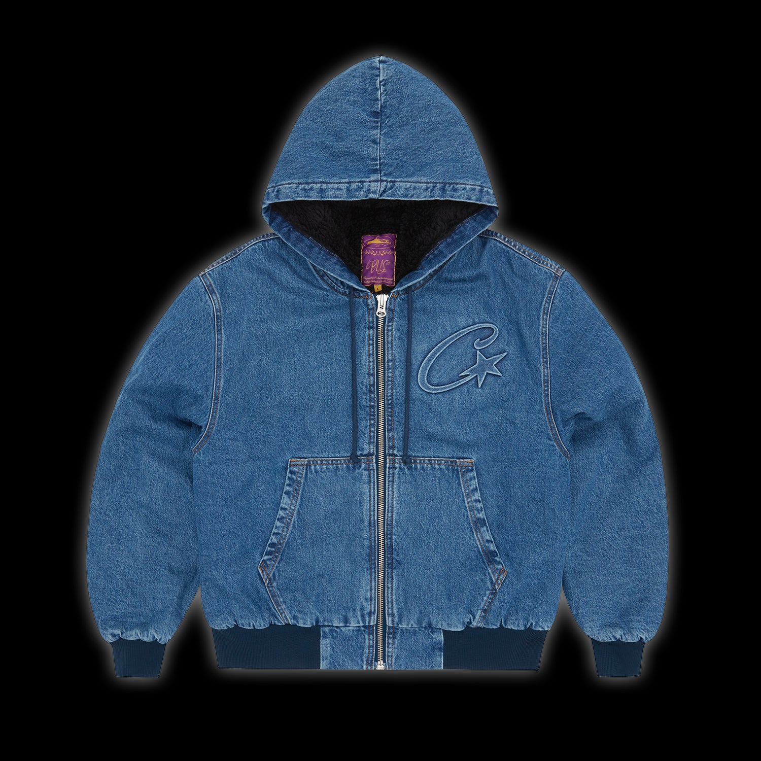 Corteiz Embossed C-star Denim Work Jacket - blue – Side Kicks Corteiz Embossed C-star Denim Work Jacket - blue – Side Kicks