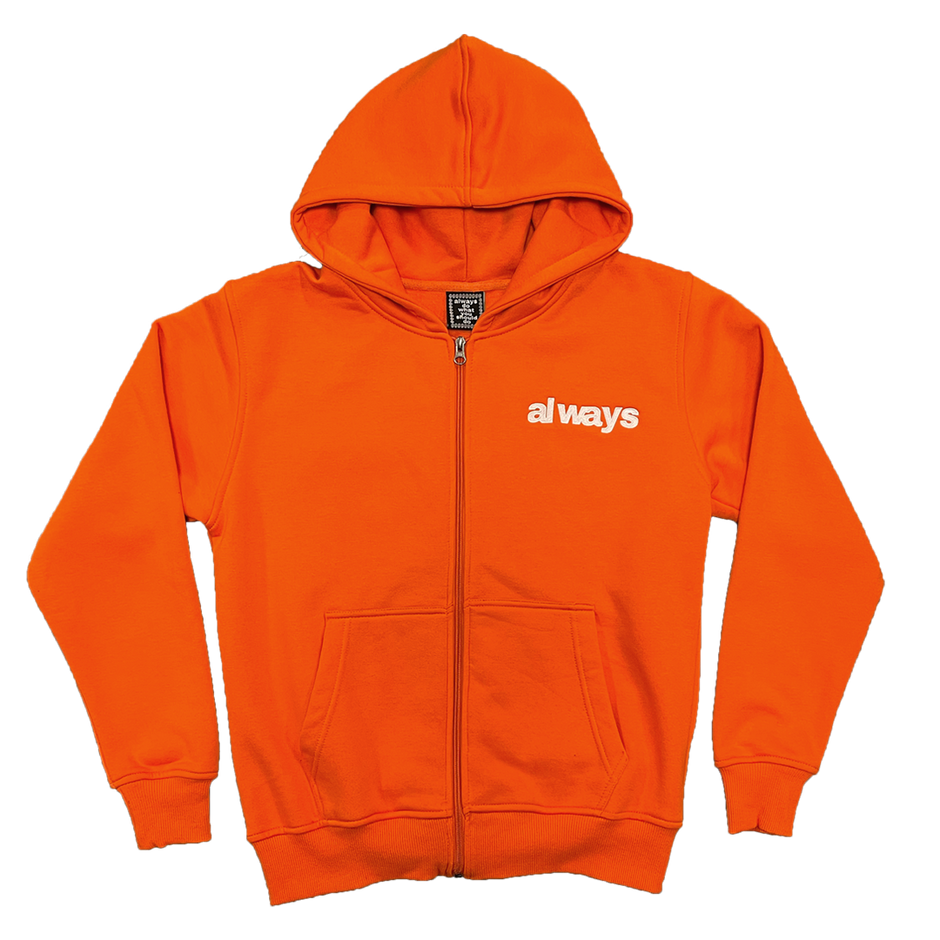 Always Zip Up Orange Zip Up Hoodie