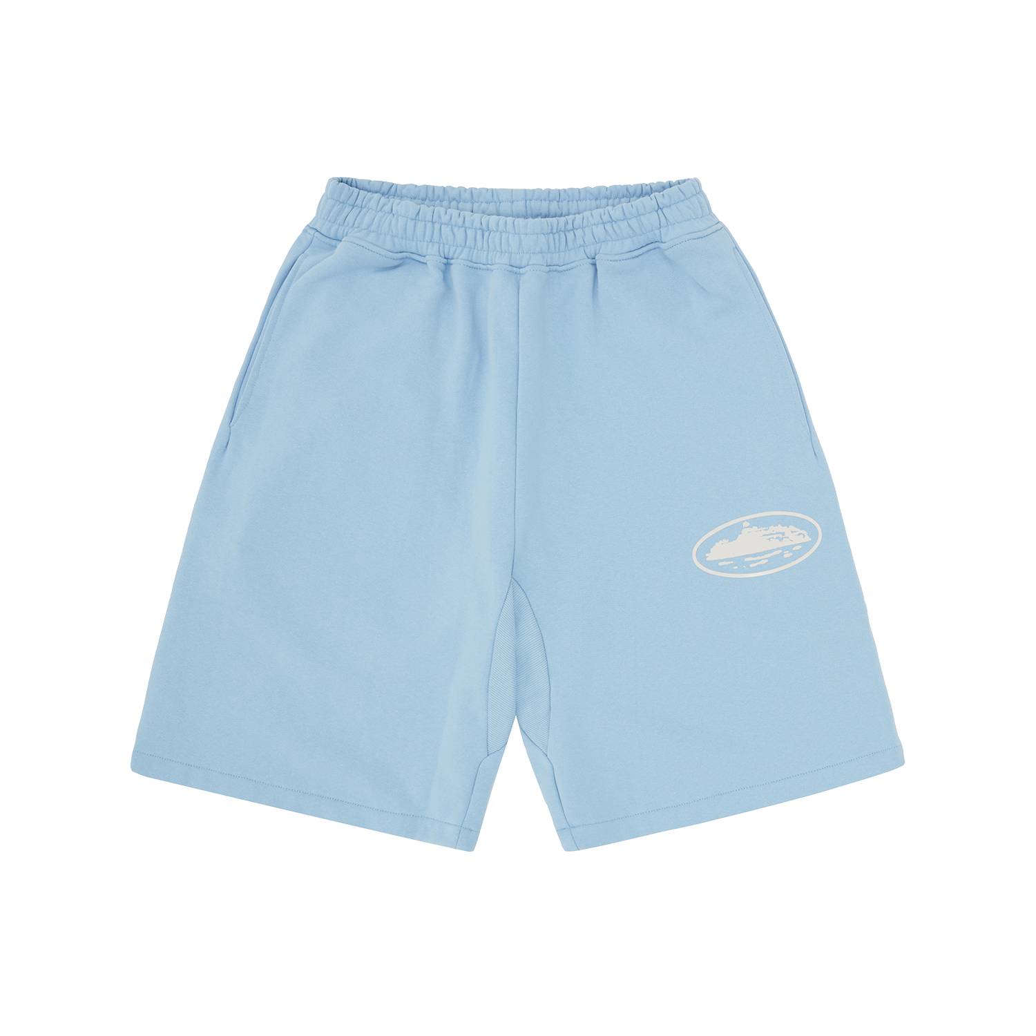 Corteiz Island Puff Print Sweatshort Baby Blue – Side Kicks