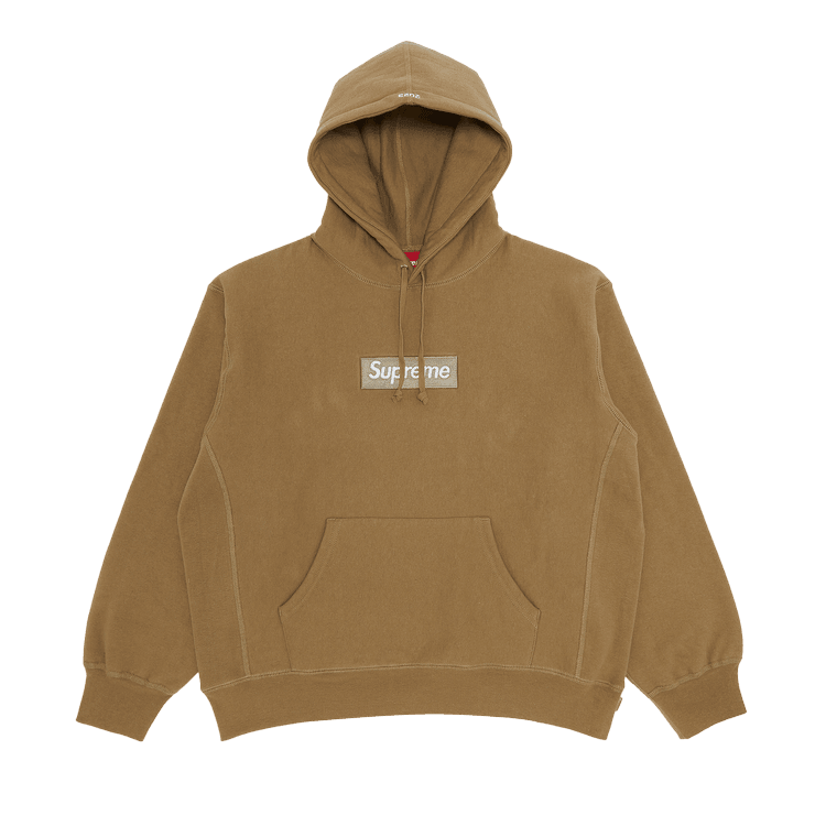 Supreme Box Logo Hooded Sweatshirt Dark Sand