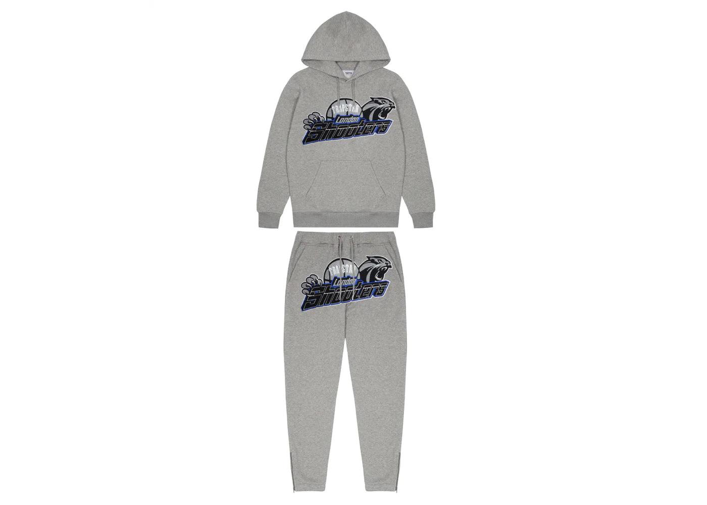 Trapstar Shooters 2.0 Hoodie Tracksuit Grey Blue Side Kicks