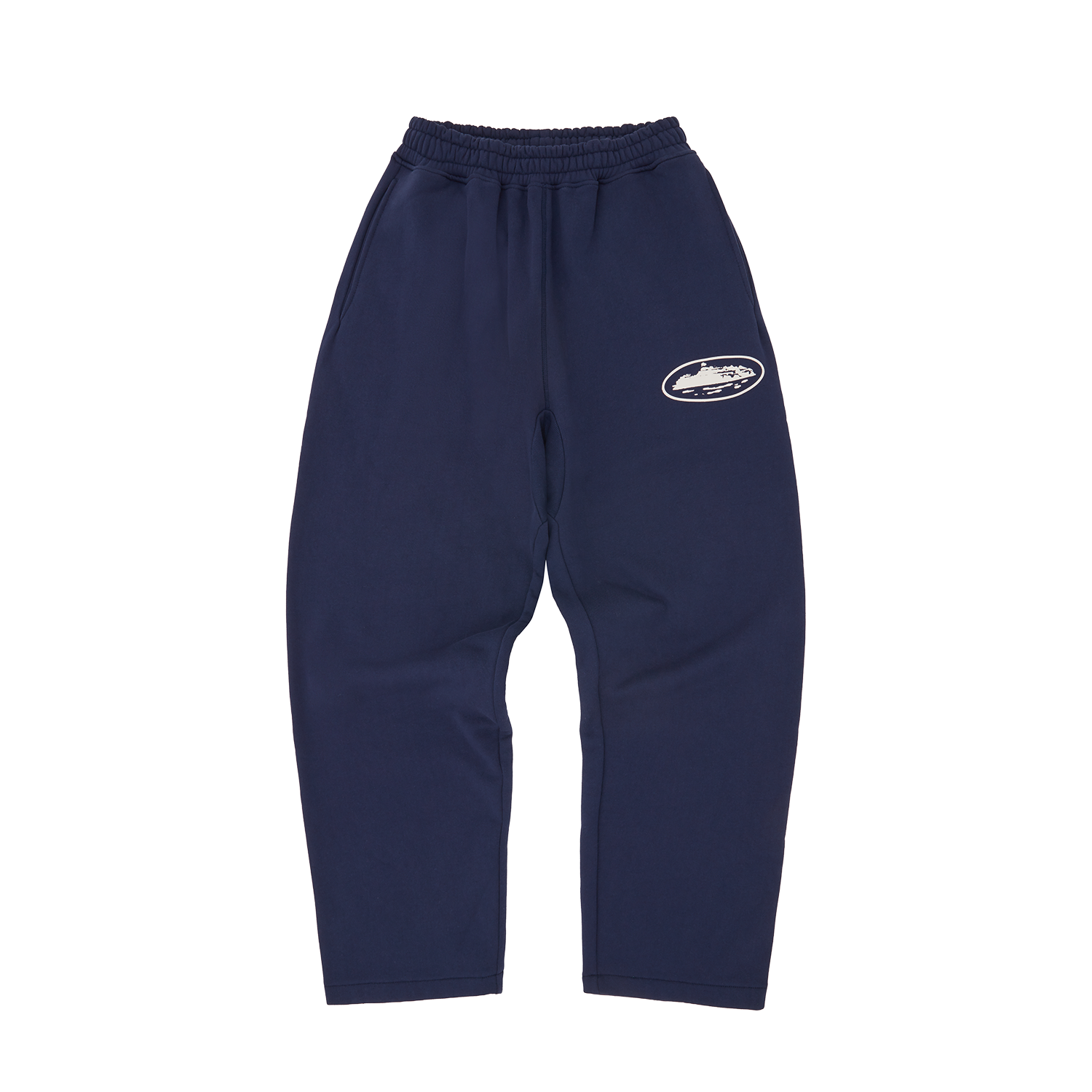 Corteiz Island Puff Print Open Hem Sweatpant Navy – Side Kicks