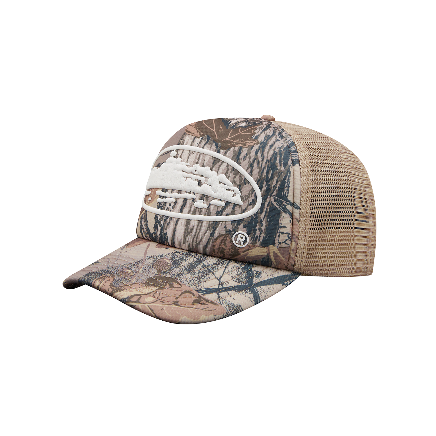 Corteiz Island Puff Print Trucker Hat forest Camo – Side Kicks