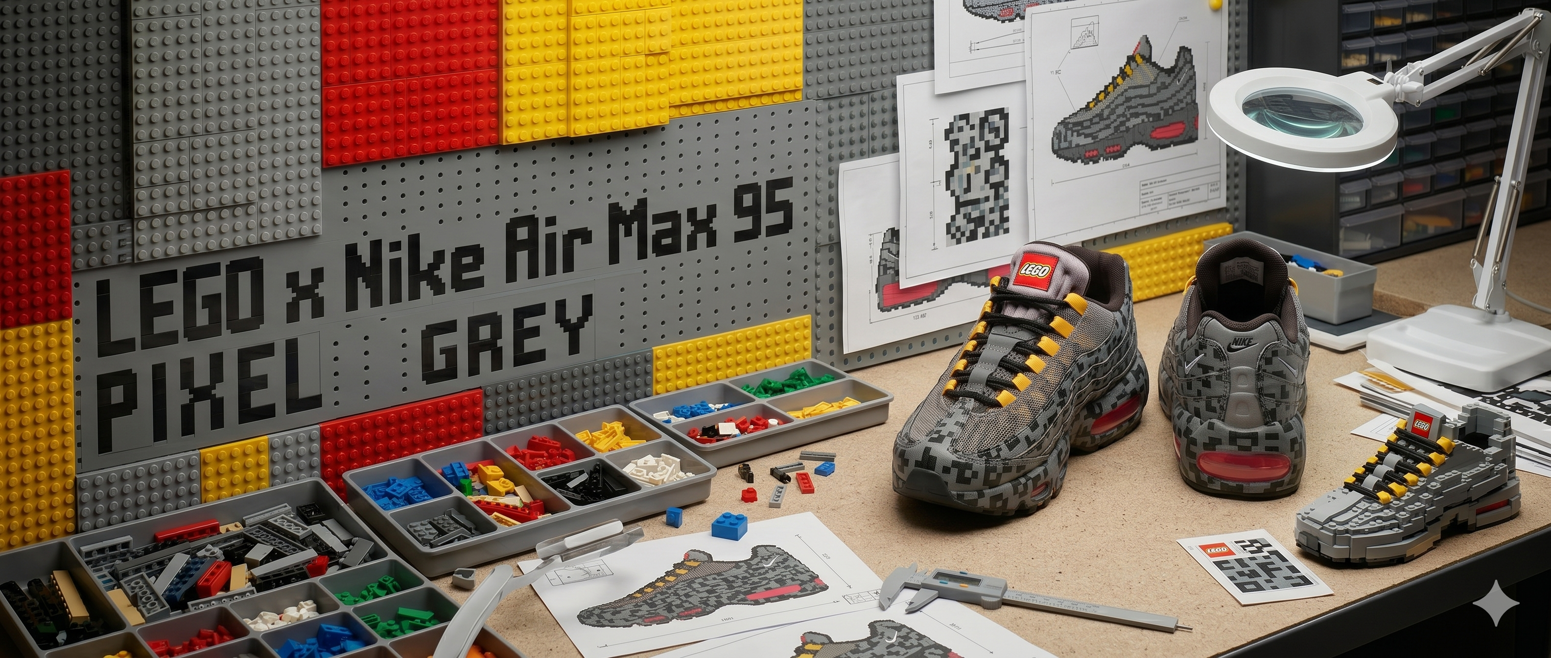 LEGO x Nike Air Max 95 Pixel Grey Black Release Date & Where to Buy