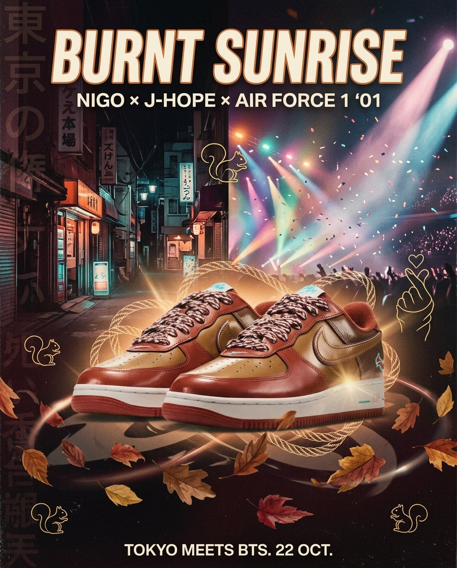 Tokyo Meets BTS: NIGO And J-Hope Share The Reins On The Air Force 1 '01 'Burnt Sunrise'