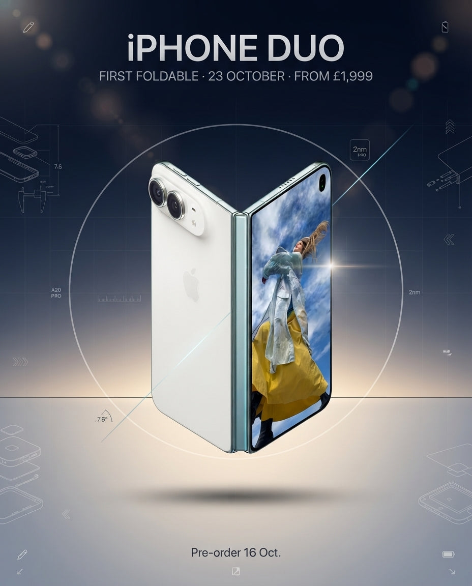 Apple's First Foldable Lands: iPhone Duo Pre-Orders Open Today, Wider Release 23 October For £1,999