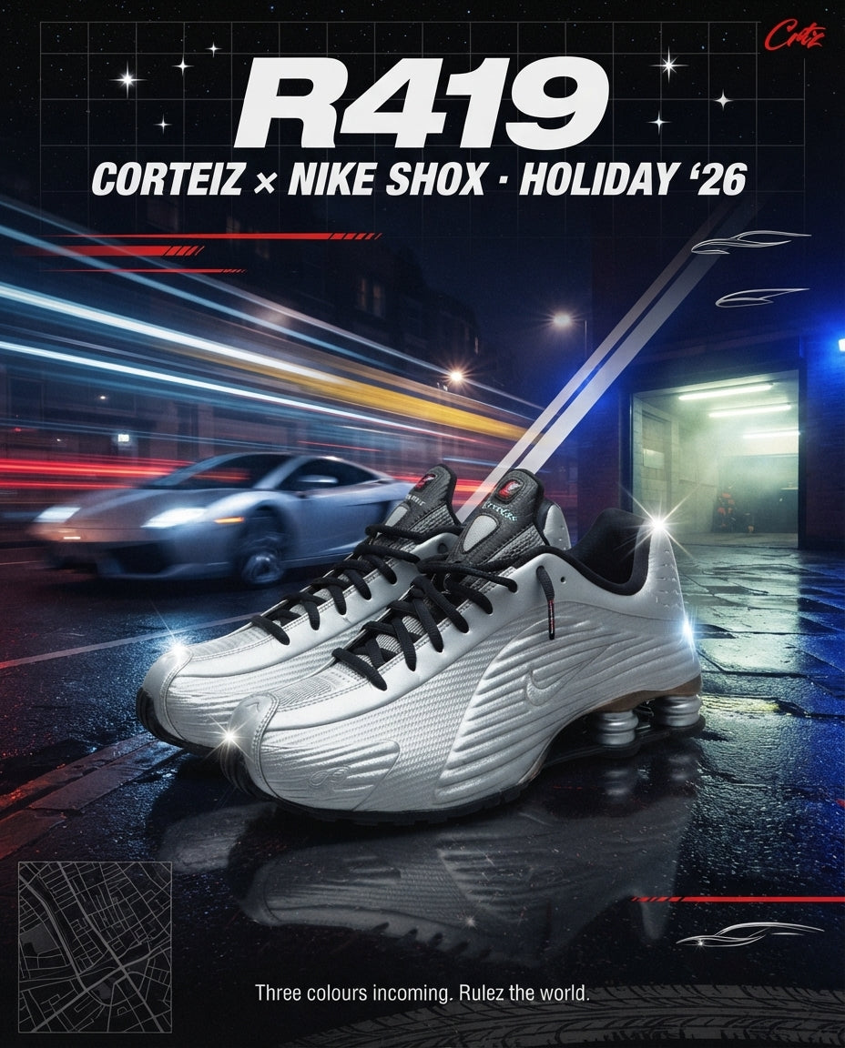 Three-Colour Reveal, Holiday Release Window: Corteiz And Nike Officially Flip The Shox R4 Into The R419