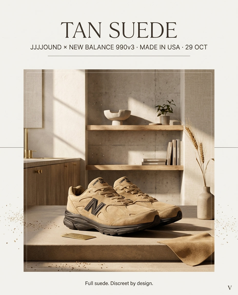 All Suede, No Mesh: JJJJound Return To The 990v3 With Full Tan Suede And A Wider Release On The Way