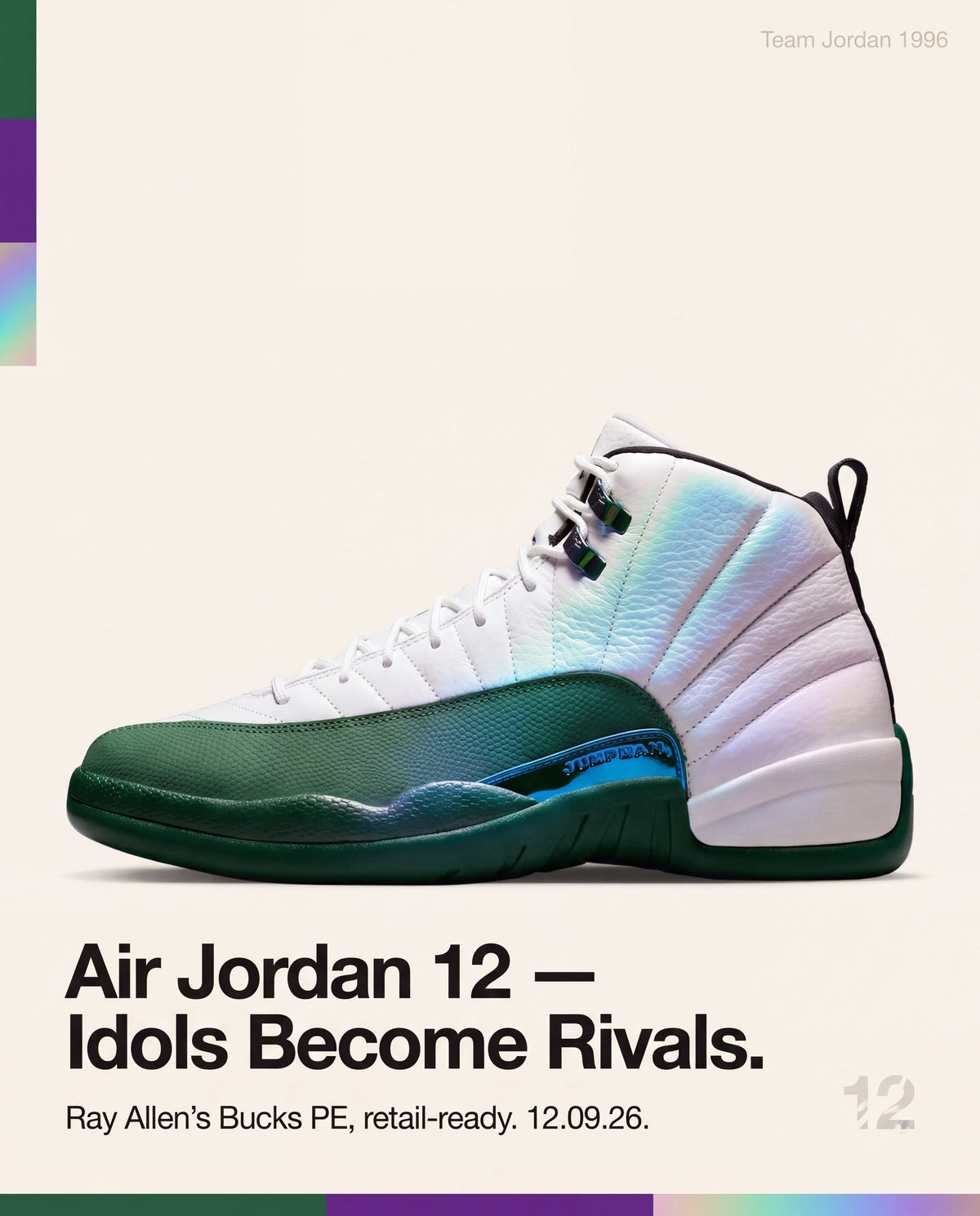 From Fan to Foe: The Air Jordan 12 'Idols Become Rivals' Brings Ray Allen's Bucks PE To Retail