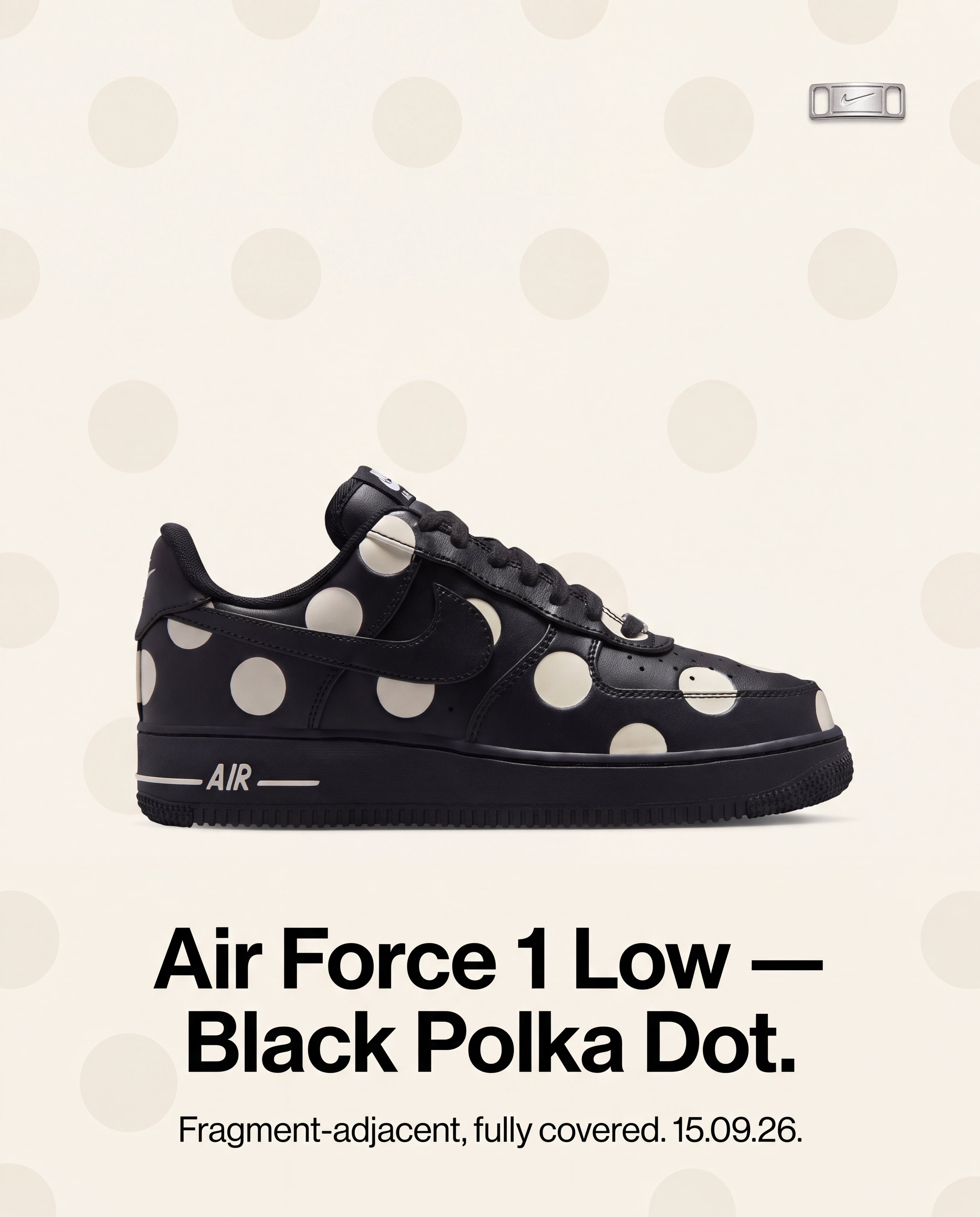 Bigger Dots, Full Coverage: Nike's Air Force 1 Low 'Black Polka Dot' Turns The AF1 Into A Canvas