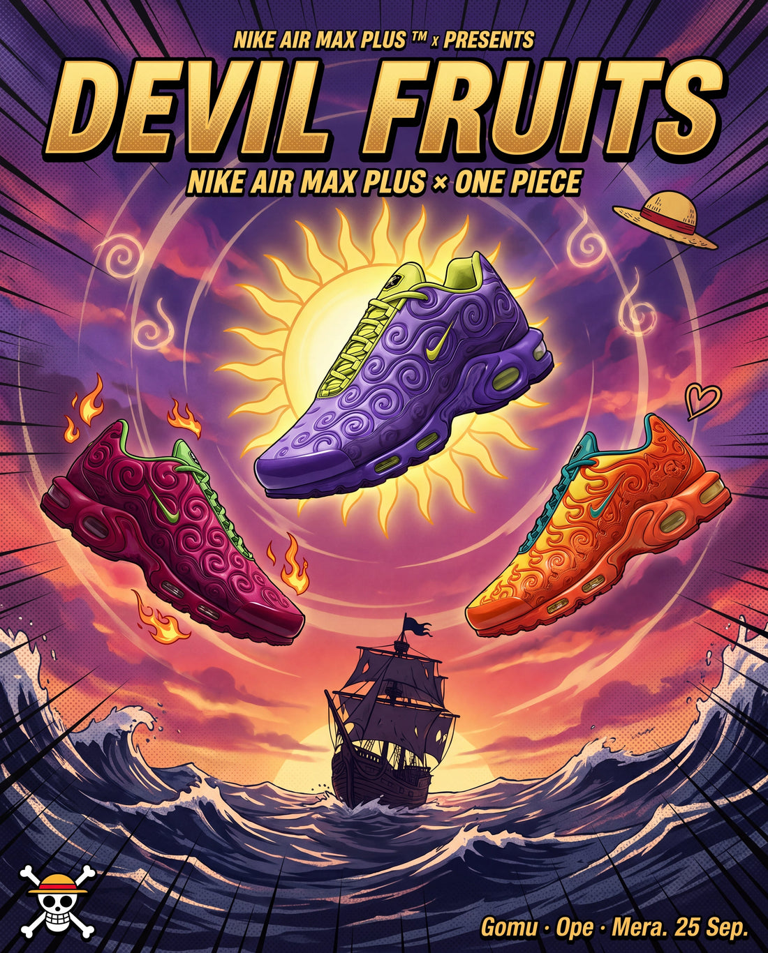 Devil Fruits On Foot: The One Piece x Nike TN Air Max Plus Trio Drops Alongside A Full Apparel Collection